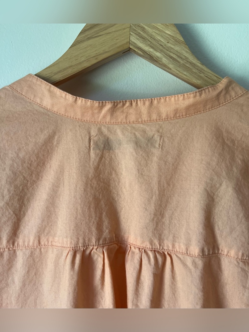 Old Navy Y2K Boho Blouse Button-Front Peach Floral Design Cotton Size XXL - Picture 8 of 11